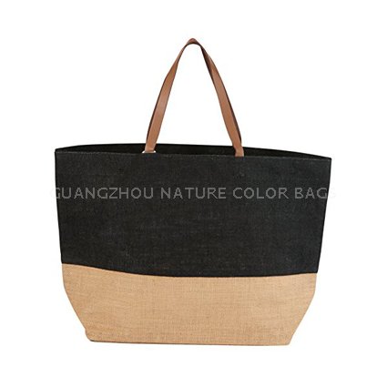 Fashion leisure daily handbag jute tote bag shopping bag for women