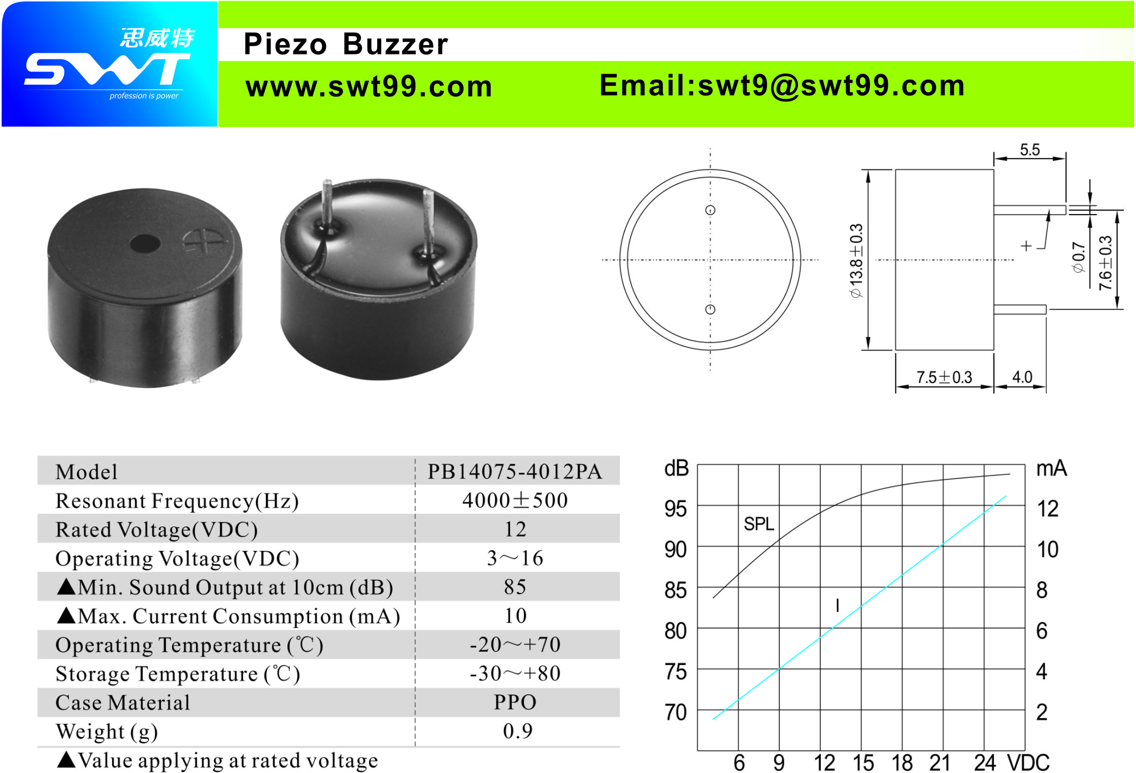 Buzzer,Piezo element,Piezo Atomizer,Ultrasonic seriesDongguan SWT