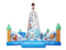 RB13001（6x6m）Inflatable Climbing Rock Game For Kids And Adults/ Inflatable Christmas Theme Climbing Game
