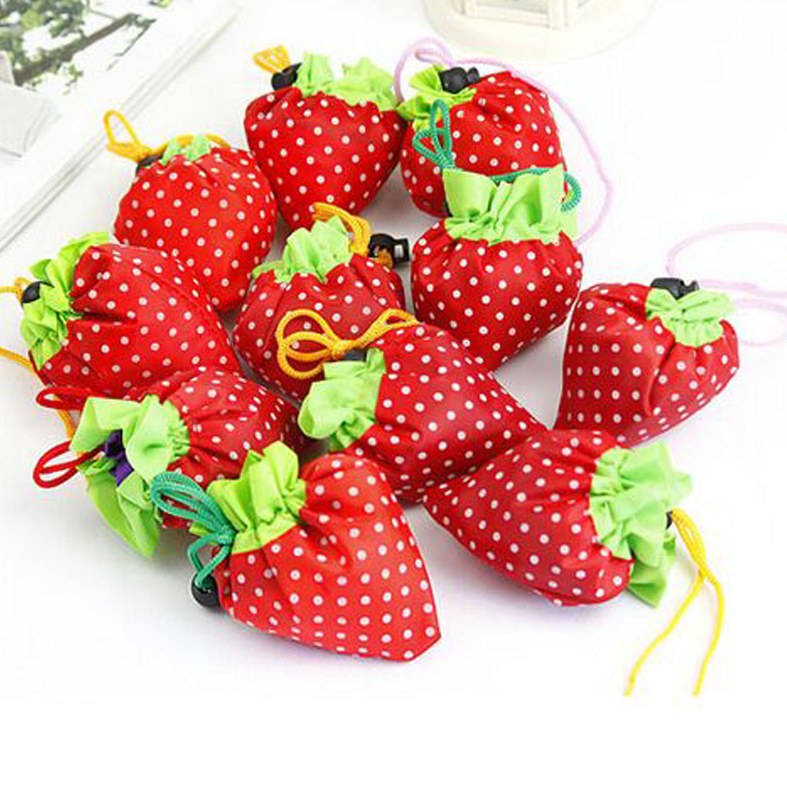 Cute Foldable Storage Strawberry Eco Reusable Shopping Recycle Grogery Bag