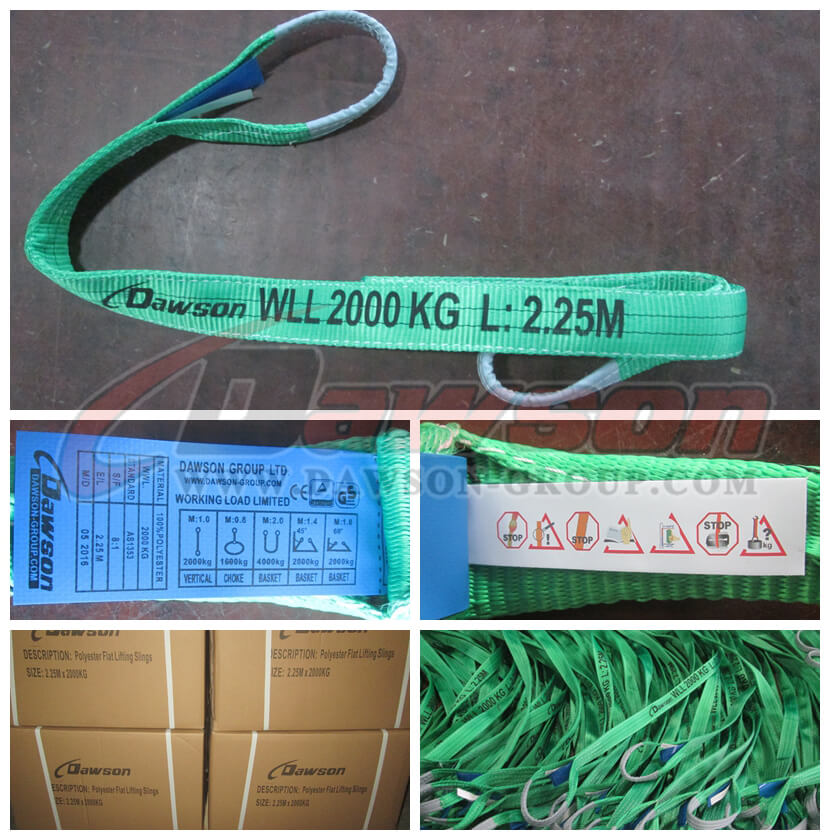 WLL 2 Ton Polyester bing Slings, 2000kg Endless Flat  Slings
