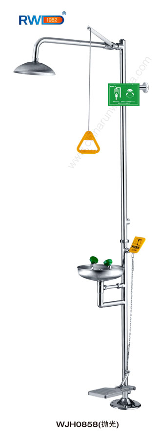 Stainless Steel Emergency Shower & Eye Wash (Foot treadle) (WJH0858)