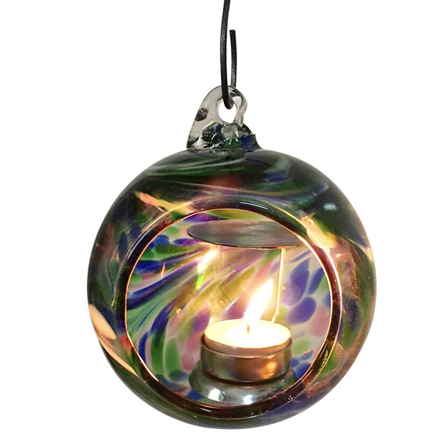Solid Color Glass Candle Holder with Hook