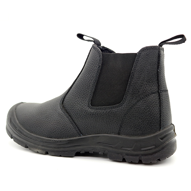 Black Leather Puncture Proof Steel Toe Cap Safety Shoes without Laces Buy no lace safety shoes
