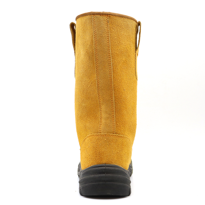 Anti Slip Steel Toe Puncture Proof Anti-static Suede Leather Welding Boots 