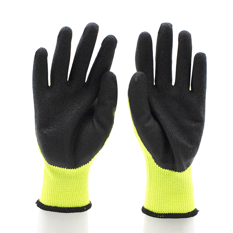 Custom Logo Black Latex Safety Work Gloves for Construction