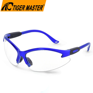 Anti Scratch Dust Proof Anti Fog Clear PC Lens Blue Frame Safety Eye Glasses