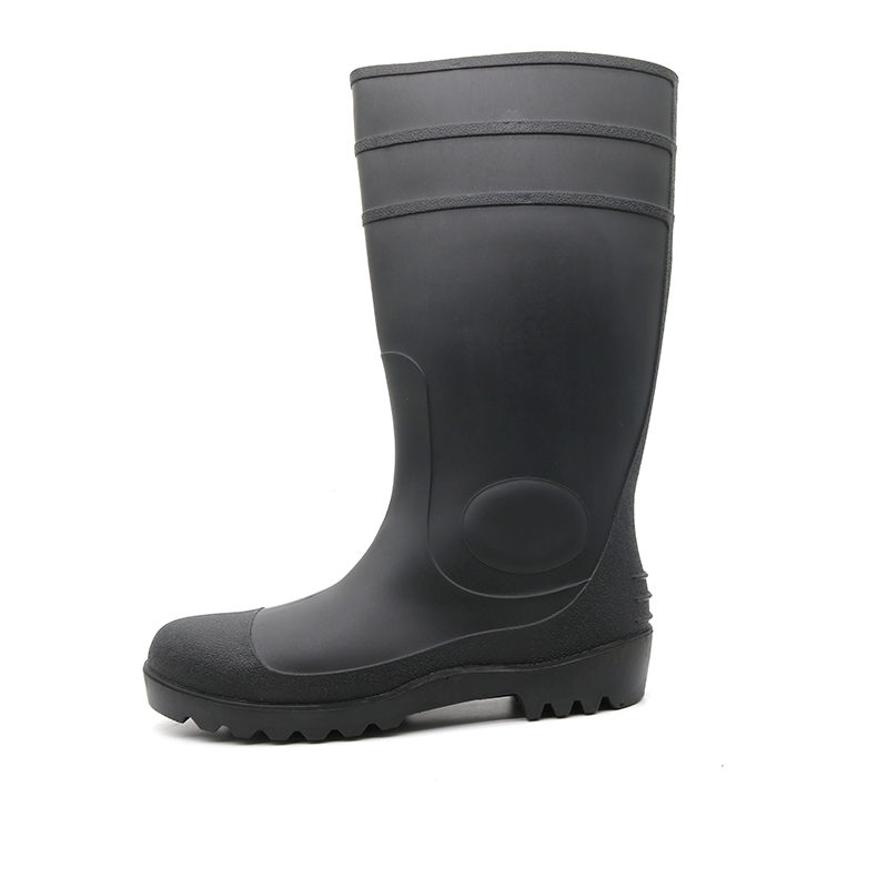 CE Anti Slip Steel Toe Mid Plate Pvc Safety Rain Boots
