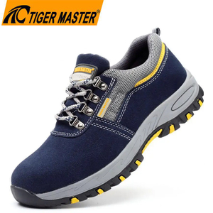 Suede Leather Rubber Sole Steel Toe Safety Shoes for Warehouse