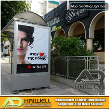 Außenwerbung Aluminium Bus Shelter mit Mupi Static LED Light Box