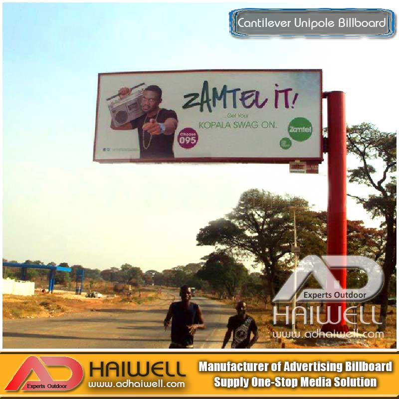 Custom Design Publicité cantilever Unipolaire Panneau d'affichage en Chine Fournisseurs