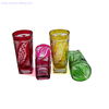 New design colorful square leaf pattern drinking beer glass tumbler 