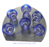 cobalt blue beverage glass tumbler and wine glass