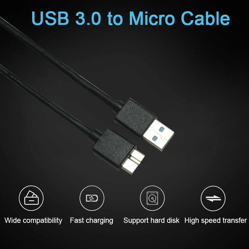 Cable de carga con interfaz USB 3.0 Micro-B