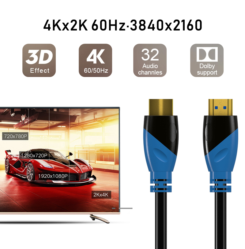 1080P 4K 2K HDMI 2.0 Cable with Double Color