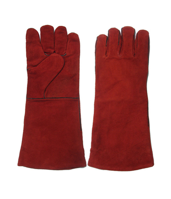 1311 red fully lined cow split leather welding gloves