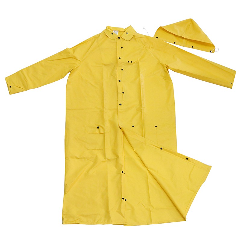 Yellow detachable hood water proof riding horse men PVC raincoats