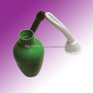 Pear shape syringe vaginal douche