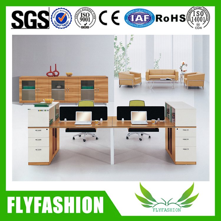 Pequeño cubículo de 4 Seater del sitio de trabajo de madera de la oficina (PT-37)