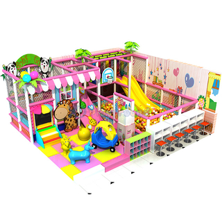 Candy Theme Soft Small Kids Indoor Playground Equipment with Trampoline and Ball pit