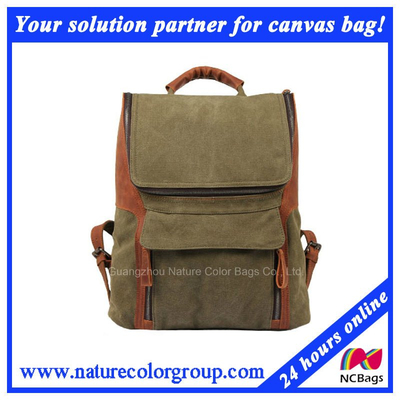 Mens Leisure Canvas Backpack for Laptop and Campus