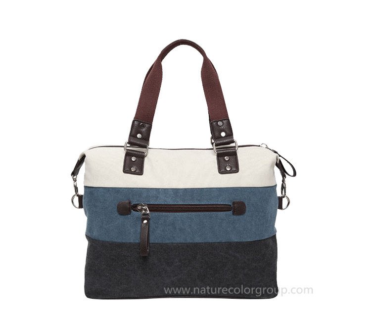 Causal Stripe Canvas Handbag for Ladies