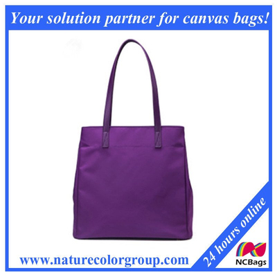 Purple Ladies Nylon Handbag Shopping Bag