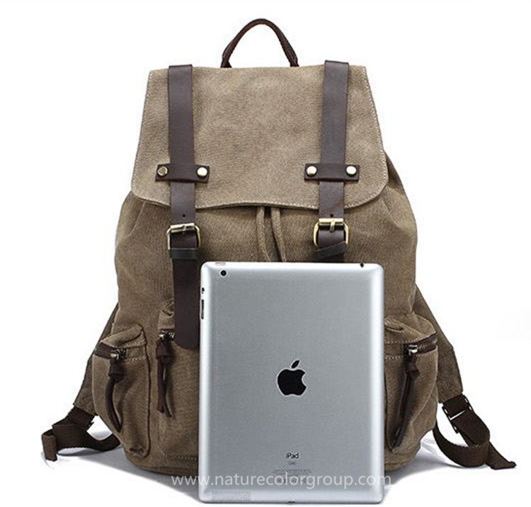 Canvas Clear Backpack for Backpacking, Hiking, 16 Inch Laptop