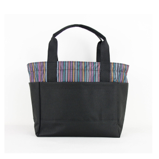 Portable Lunch Box Tote Cooler Bag Bento Pouch Container colorized Stripes