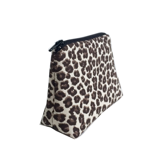 Leopard print makeup bag
