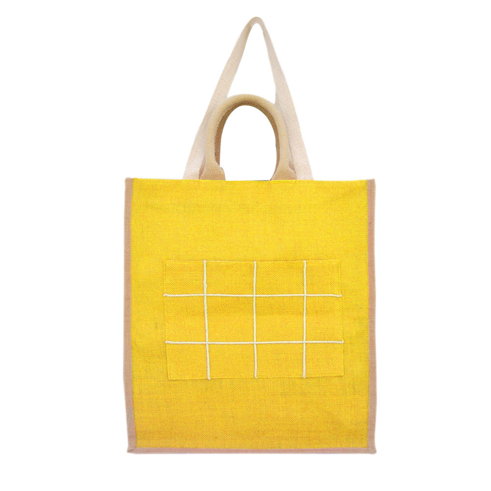 Fashionable Jute Shopping Bag with Cotton Handle and Strap