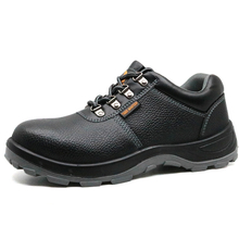 Anti Slip Black Leather Steel Toe Safety Work Shoes for Men