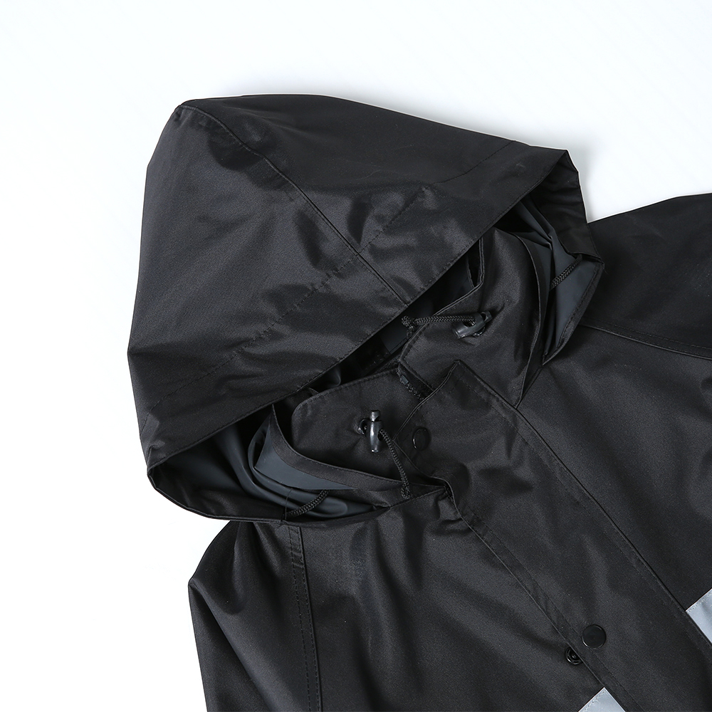 100% waterproof Pongee PVC Coating reflective Raincoats