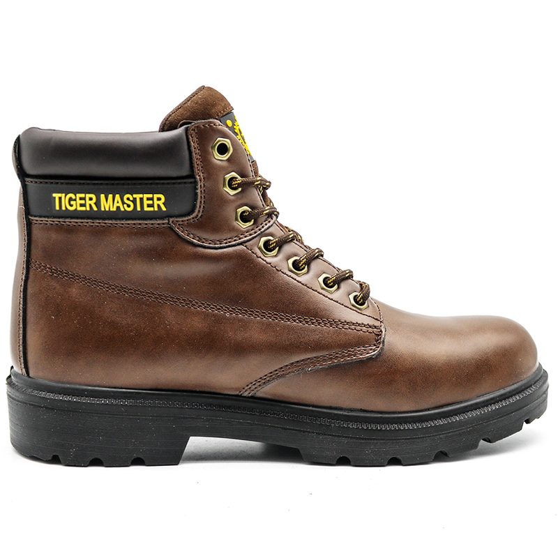 6 inch brown non-slip steel toe anti puncture safety boots for sale