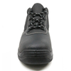 Black Leather Steel ToeCap Construction Site Safety Shoes for Men Work