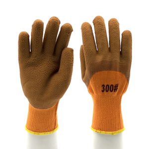 Non-slip Oil Resistant Terry Fabric Liner Winter Latex Work Gloves