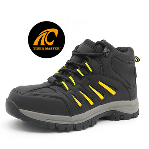 Black Anti Slip Eva Rubber Sole Steel Toe Anti Puncture Hiking Safety Shoe Boots for Men