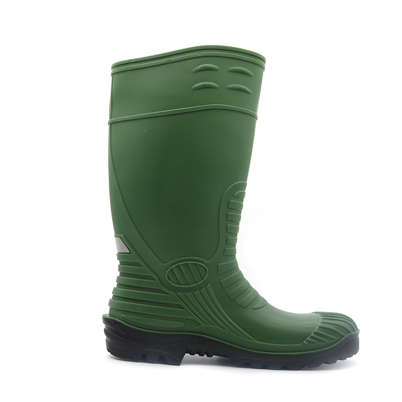 Waterproof Anti Slip Green Pvc Safety Rain Boots with Steel Toe Buy