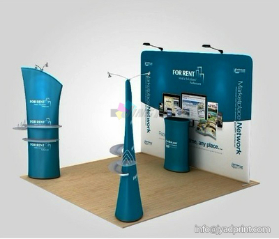 wholesale portable folding aluminum tube tension fabric display 3x3 standard booth exhibition booth 