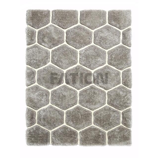 Contemporary Grey Cozy Shag Carpet 3D Effect Area Rugs 