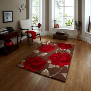 5'×8' Handmade Acrylic Area Rug Flower Design Floor Carpet