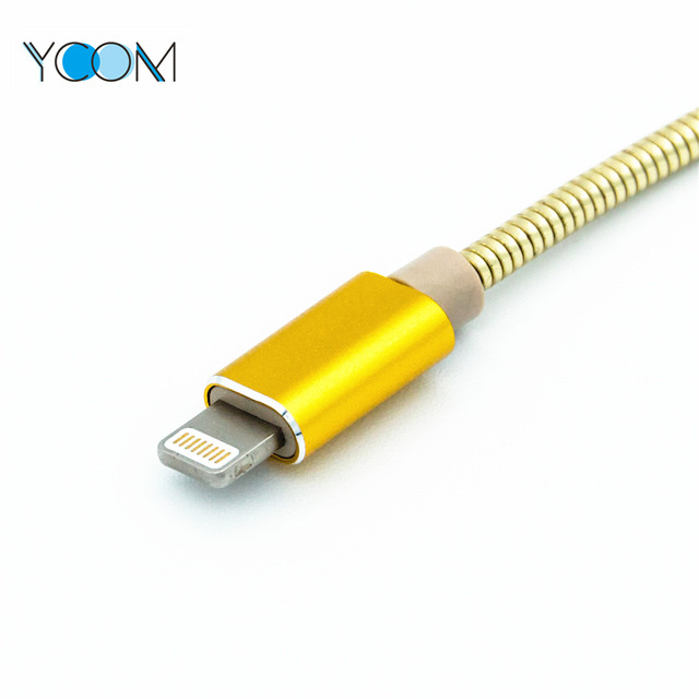 Aluminum Alloy Spring USB Cable for iPhone