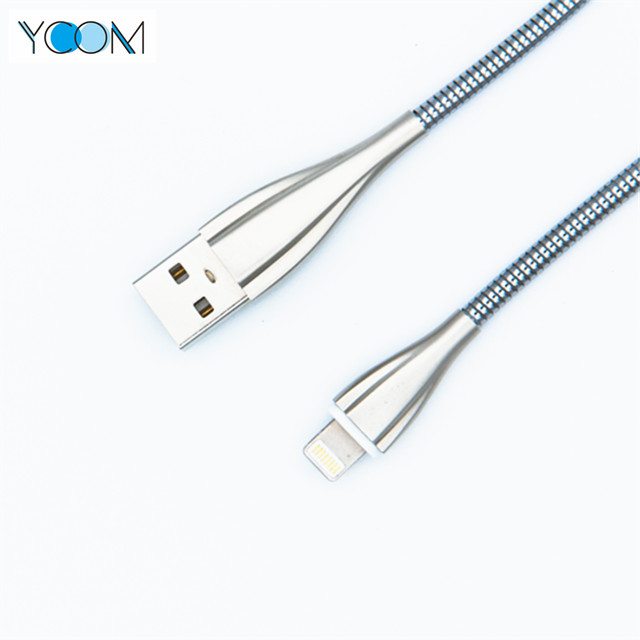 Cable iPhone de primavera USB con material de acero inoxidable