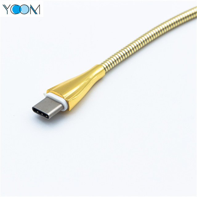 Yellow Color Spring USB Cable for Micro Mobile Phone