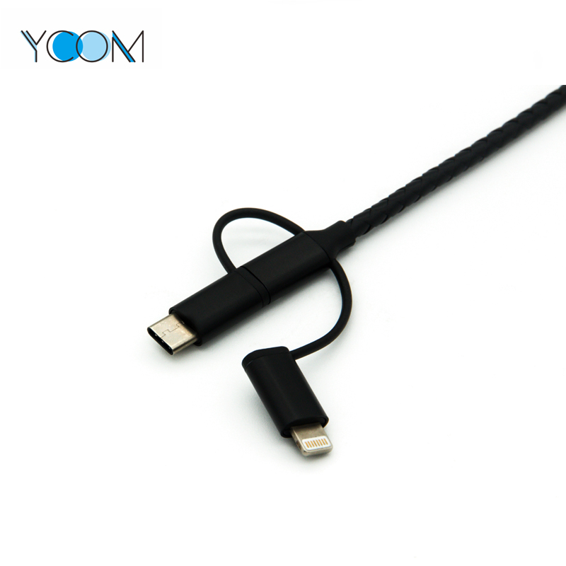 Cable USB 3 en 1 para Tipo C, Micro y Lightning