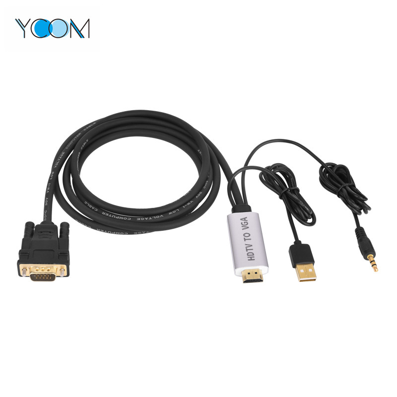 HDMI To VGA Cable with USB Cable and Audio Cable