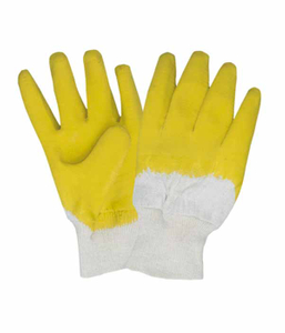 3201 yellow latex working safety gloves