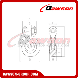  DS686 G80 Clevis Grab Hook for Lifting Chain Slings