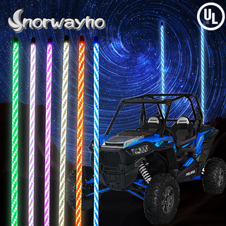 6ft Multi color LED lighted whips flagpole