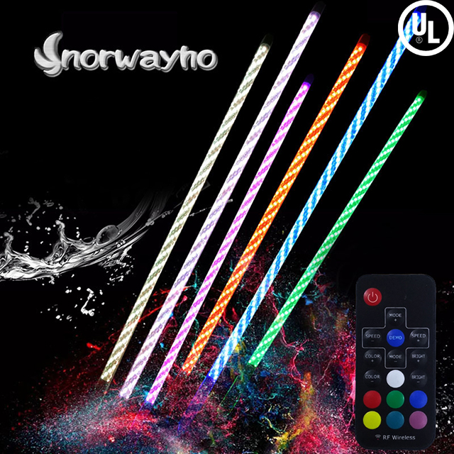 6ft Multi color LED lighted whips flagpole